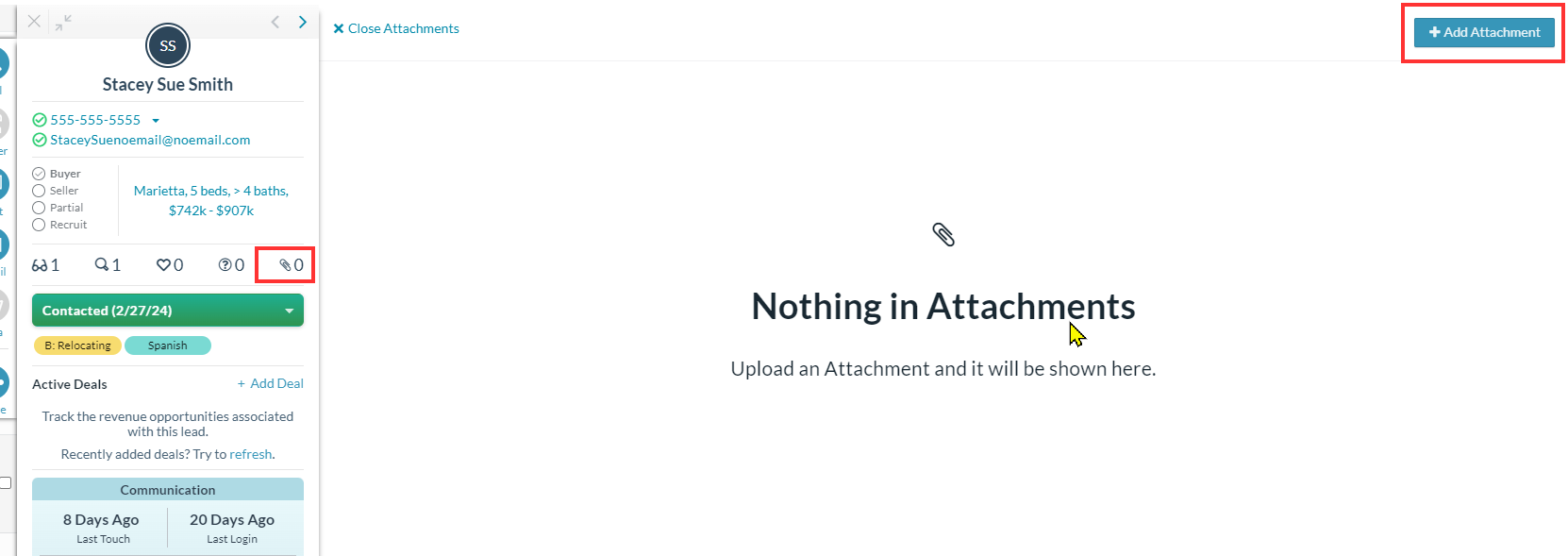 Add Attachments to a Lead Profile