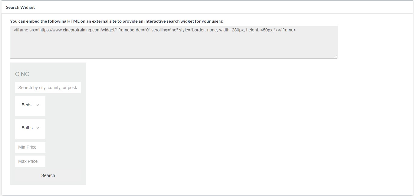 Adding CINC Widgets to Existing Websites