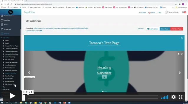 Adding Custom HTML Sections