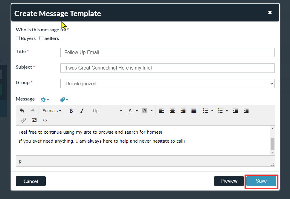 Creating Custom Email and Text Templates With the CINC Template Manager