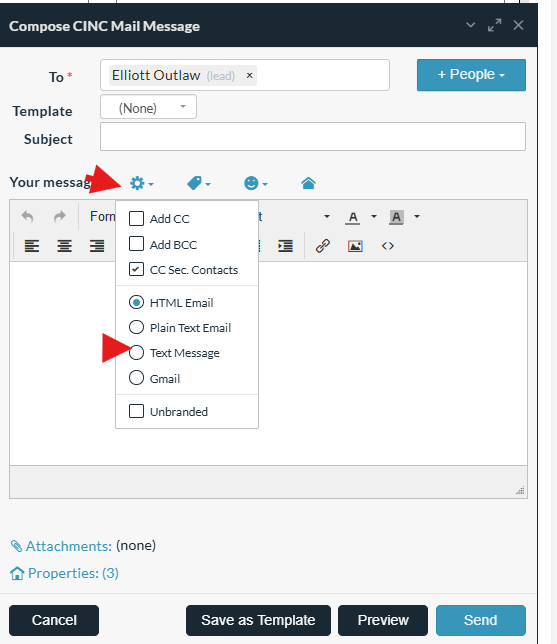 Emailing and Texting Properties to a Lead
